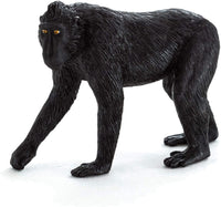 MOJO Black Crested Macaque Realistic International Wildlife Hand Painted Toy Figurine