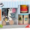 small foot wooden toys Motor Skills Toy Playset Collection with Pull-Along Zebra, Stacking Tower & Shape Sorting