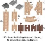 Thomas & Friends Wooden Railway Expansion Clackety Track Train Track Pack, Track Set Made from Wood