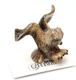 Little Critterz "Bubo Great Horned Owl Hand Painted Porcelain Figurine