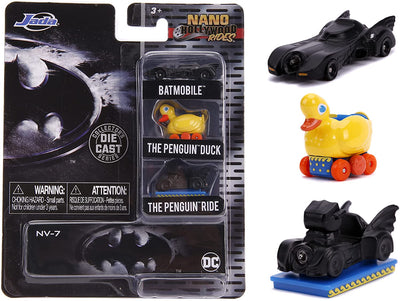 Jada Nano Hollywood Rides DC Comics 1989 Batman 1.65" Nano 3-Pack Die-cast Cars