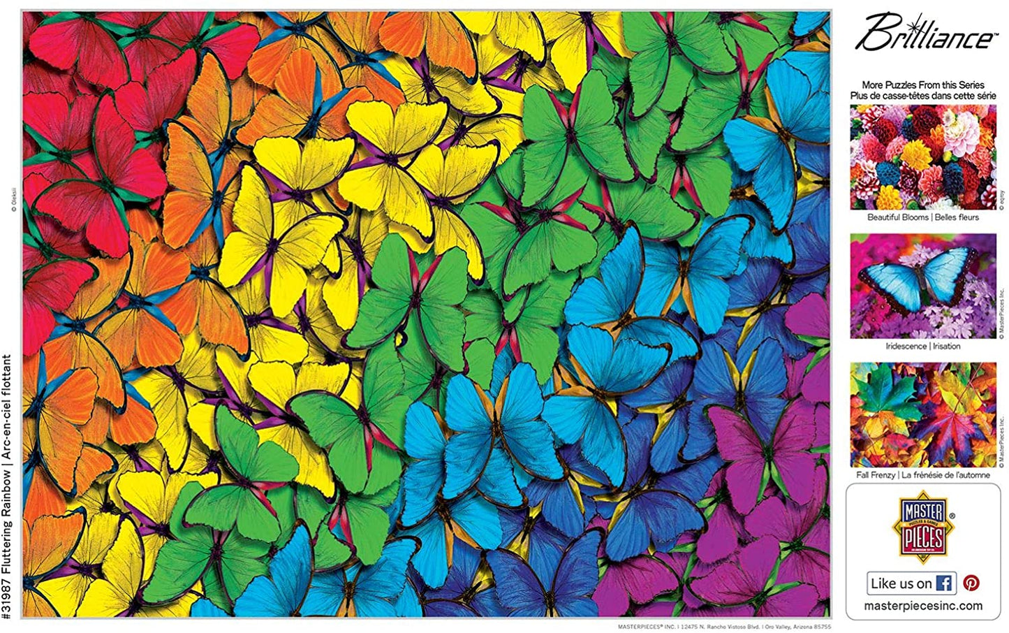 Masterpieces Brilliance Fluttering Rainbow 550 Pc  Puzzle