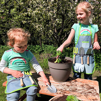 Gardening Toolbelt by Small Foot – 4 Piece Kids Set Includes Adjustable Belt, Shovel, Rake & Spade – Sturdy Metal Heads and Wooden Handles - Develops Motor Skills & Creative Play – Ages 3+ Years