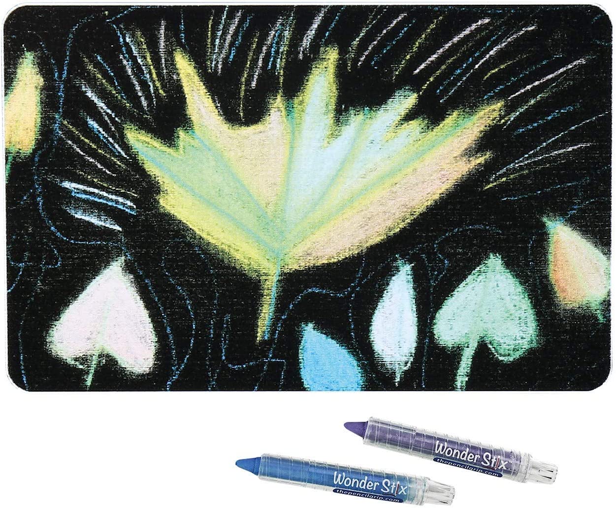 The Pencil Grip Black Board Playmat Kit with 12 Wonder Stix, 12" x 17", 4 Boards