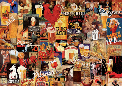 Educa 1000 pc Vintage Beer Collage Jigsaw Puzzle