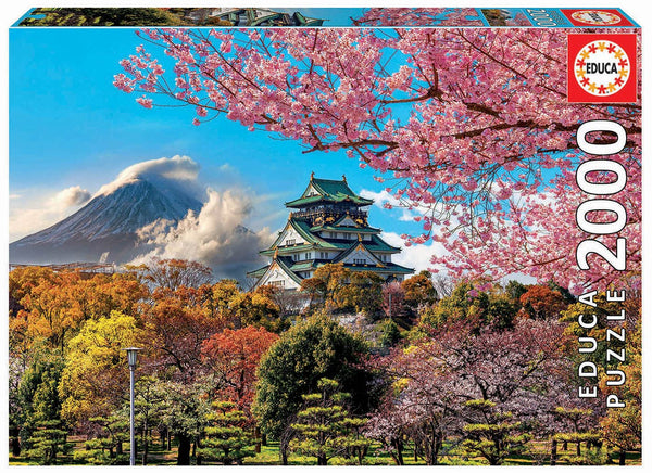 Educa - Osaka Castle, Japan - 2000 Piece Jigsaw Puzzle - Puzzle Glue Included - Completed Image Measures 37.75" x 26.75" - Ages 14+ (19276)
