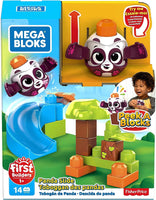 Mega Bloks Peek A Blocks Panda Slide with Big Building Blocks, Building Toys for Toddlers (14 Pieces)