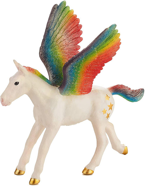 MOJO Pegasus Baby Rainbow Realistic Fantasy Toy Replica Hand Painted Figurine