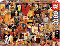 Educa Borras 17970 1000 Vintage Beer Collage Puzzle, Multi-Colour