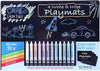 The Pencil Grip Black Board Playmat Kit with 12 Wonder Stix, 12" x 17", 4 Boards