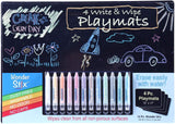 The Pencil Grip Black Board Playmat Kit with 12 Wonder Stix, 12" x 17", 4 Boards