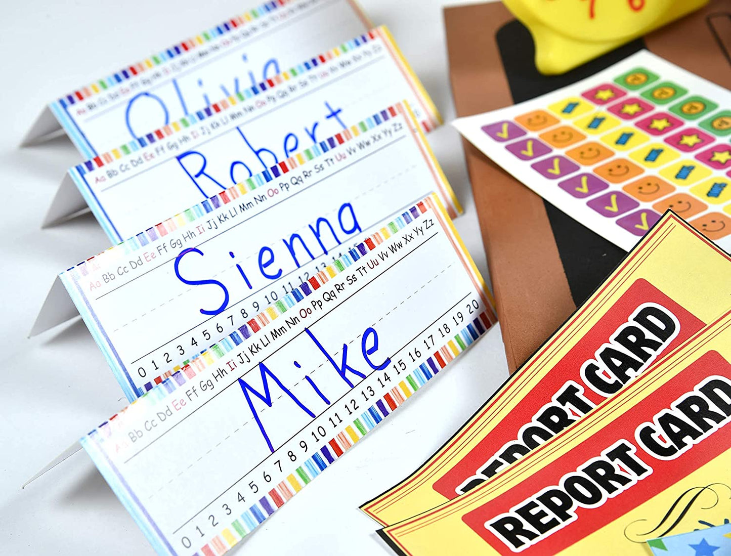 Ben Franklin Toys Play Teacher Role-Play Set Includes Reusable White Board, Bell, Report Cards, for Home or Classroom