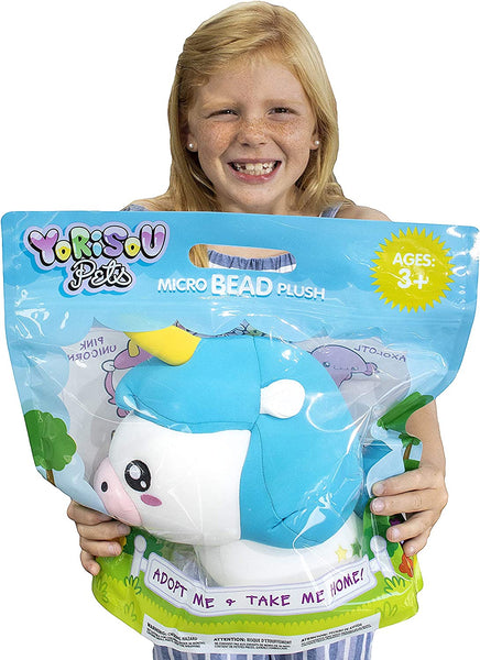 U.C.C. Distributing Yorisou Pets 10" Ultra Stretchy and Squishy Japanese Micro Bead Snow Foam Pillow Plushie - Brooklyn The Blue Unicorn