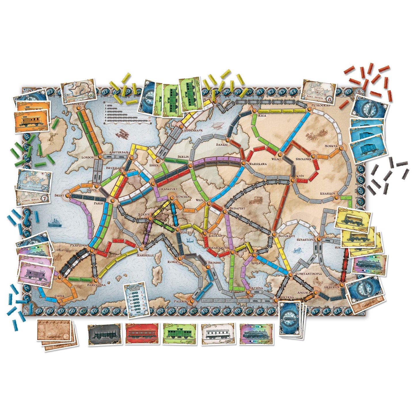 Ticket to Ride Europe Train Board Game for Adults and Family | Ages 8+ | For 2 to 5 players | Average Playtime 30-60 minutes | Made by Days of Wonder