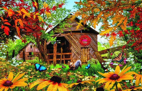 SUNSOUT INC Autumn Red and Gold 1000 pc Jigsaw Puzzle