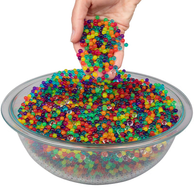 TOYS BY NATURE Water Beads - Rainbow Mix, Kids Sensory Play, Safe & Non Toxic Growing Jelly Marbles - Grow 200x Their Size, 12 Vibrant Colors