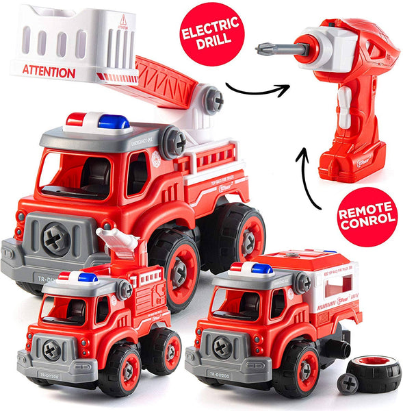 Top Race - DIY Remote Control Fire Truck Build it Yourself 3 in 1