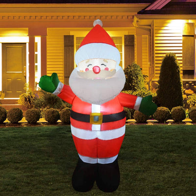 GOOSH INC - 5 ft Christmas Inflatable Blow up Green Hand Santa Yard Decoration