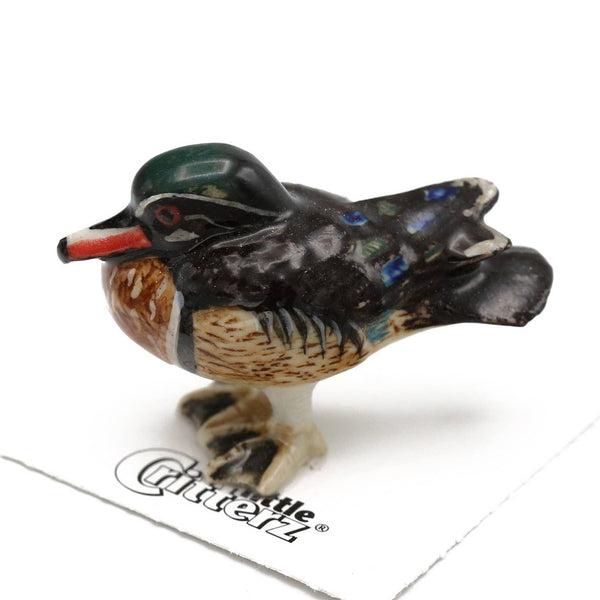 Little Critterz "Bob" wood Duck Porcelain Miniature