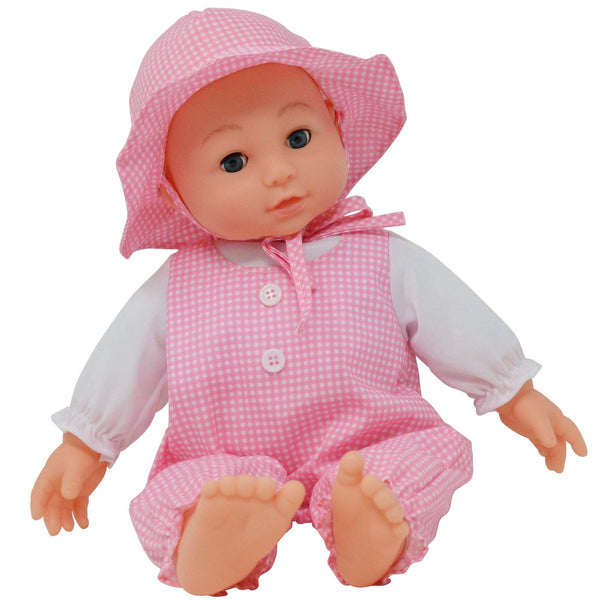 The New York Doll Collection - 16" Realistic Baby Doll Plush Body Gingham Print - Girl, Boy
