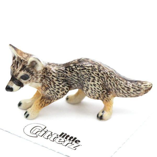 Little Critterz "Climber" Gray Fox Porcelain Miniature